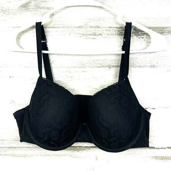 Cacique womens 38C Black lace Balconette Bra underwire new - Picture 1 of 9